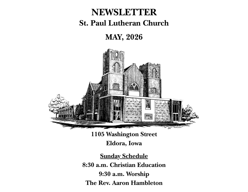 May, 2026 newsletter cover page